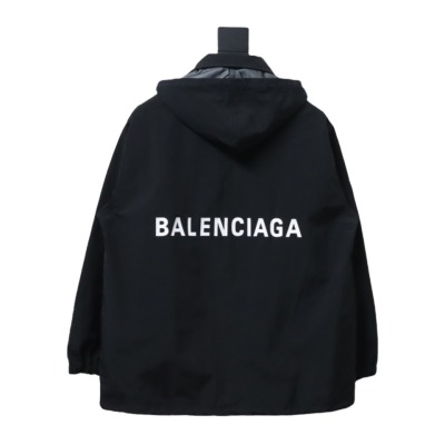  Balenciaga BLCG 23 hooded stand-up collar with letters on the back Windbreaker Jacket 1 02