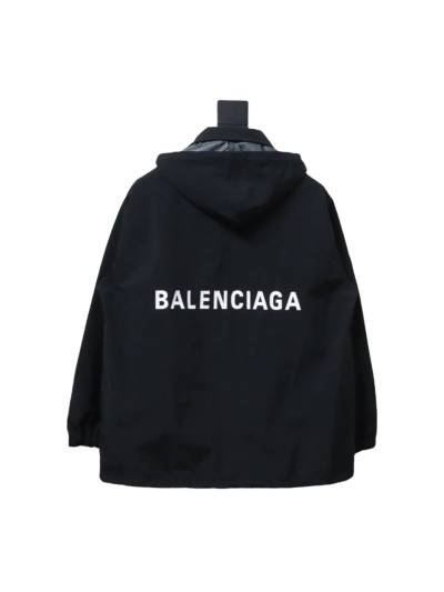  Balenciaga BLCG 23 hooded stand-up collar with letters on the back Windbreaker Jacket 1 02