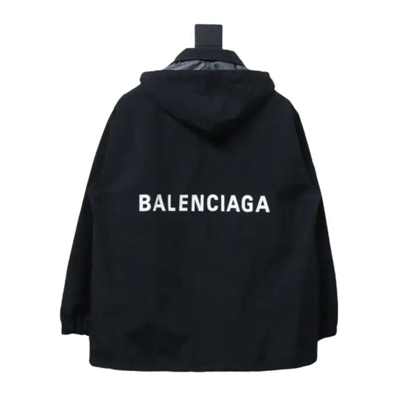 Balenciaga BLCG 23 hooded stand-up collar with letters on the back Windbreaker Jacket 1
