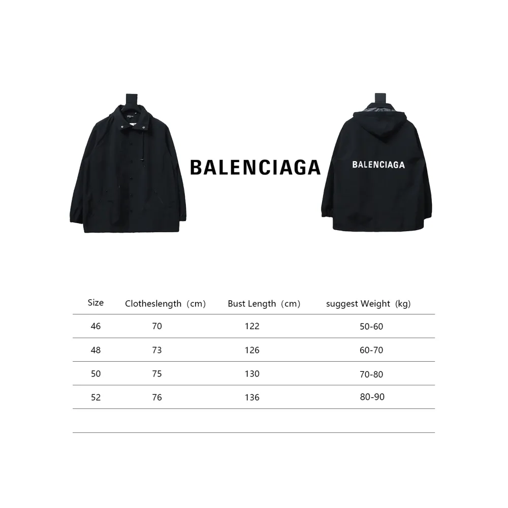 Balenciaga BLCG 23 hooded stand-up collar with letters on the back Windbreaker Jacket 1