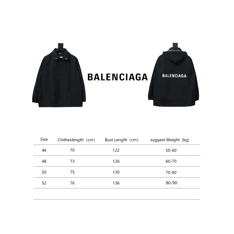 Balenciaga BLCG 23 hooded stand-up collar with letters on the back Windbreaker Jacket 1