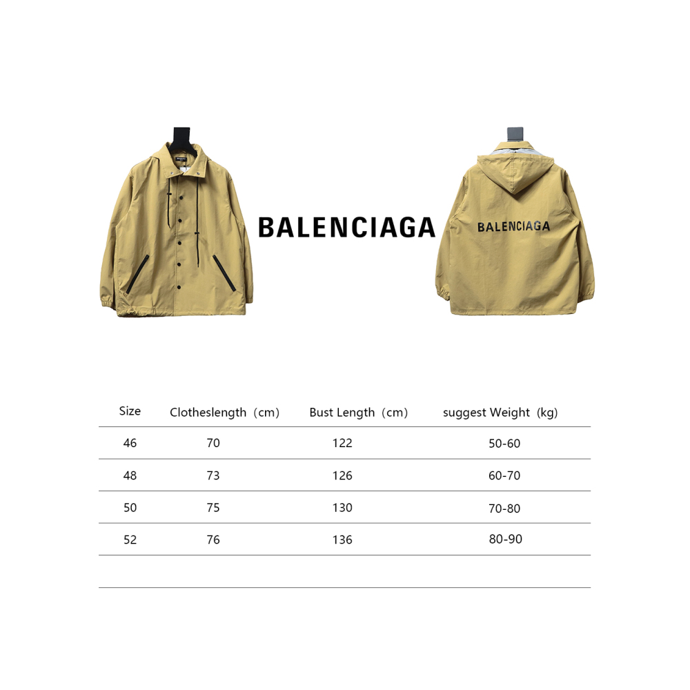 Balenciaga BLCG 23 hooded stand-up collar with letters on the back Windbreaker Jacket 2