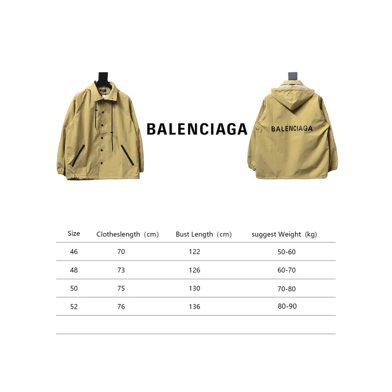 Balenciaga BLCG 23 hooded stand-up collar with letters on the back Windbreaker Jacket 2