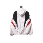  Balenciaga BLCG 24FW 3B red and white splicing hooded sports suit jacket