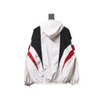 Balenciaga BLCG 24FW 3B red and white splicing hooded sports suit jacket
