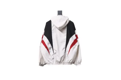  Balenciaga BLCG 24FW 3B red and white splicing hooded sports suit jacket 02