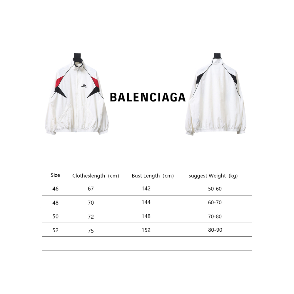  Balenciaga BLCG 24FW catwalk style 3B red and white splicing sports suit jacket