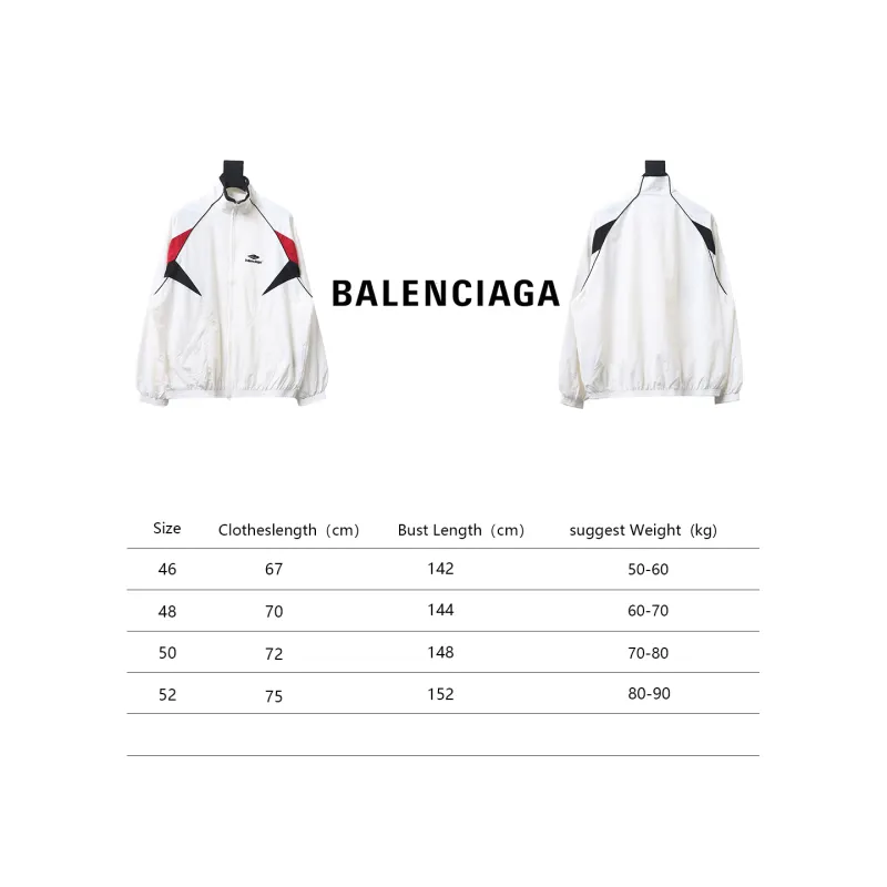 Balenciaga BLCG 24FW catwalk style 3B red and white splicing sports suit jacket