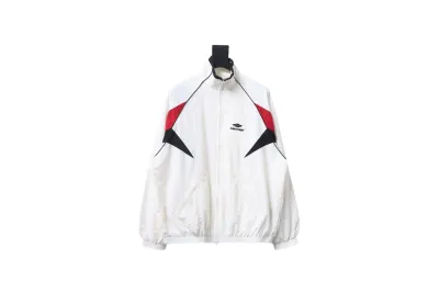  Balenciaga BLCG 24FW catwalk style 3B red and white splicing sports suit jacket 01