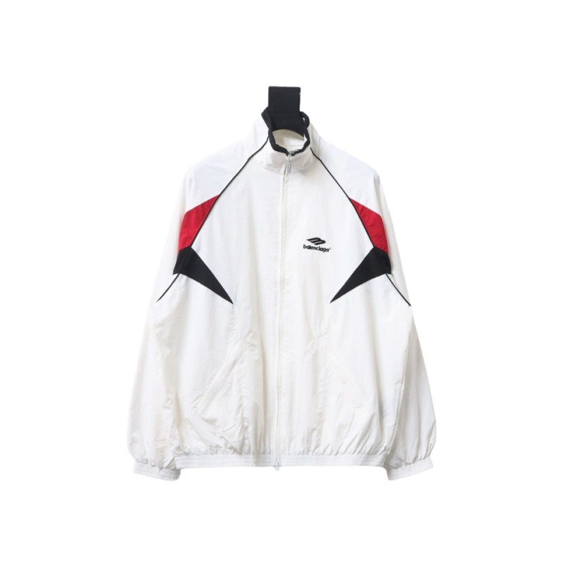  Balenciaga BLCG 24FW catwalk style 3B red and white splicing sports suit jacket