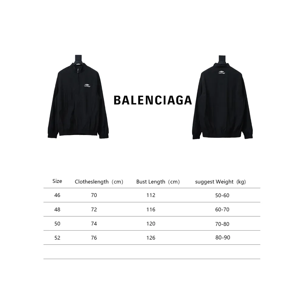 Balenciaga BLCG catwalk style 3B embroidered all black sports suit jacket
