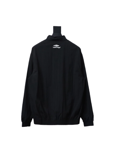  Balenciaga BLCG catwalk style 3B embroidered all black sports suit jacket 02
