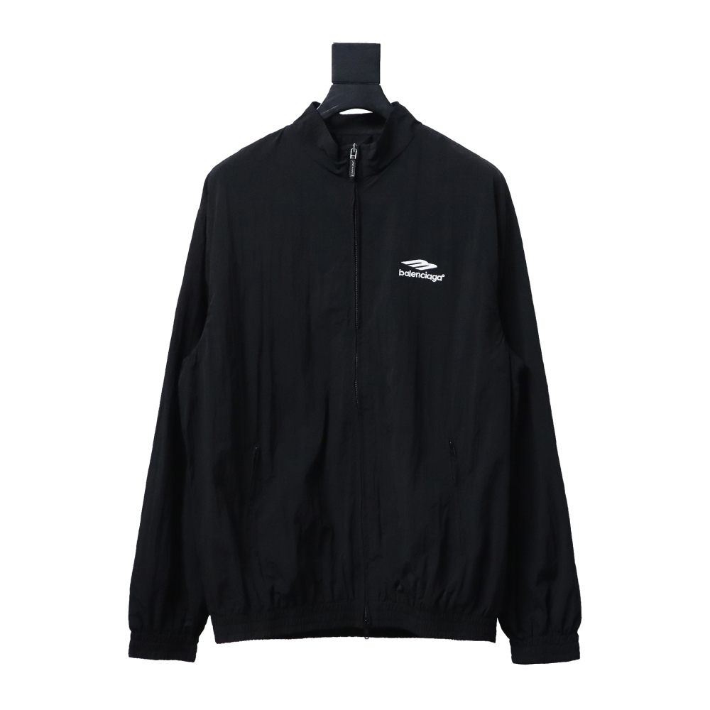  Balenciaga BLCG catwalk style 3B embroidered all black sports suit jacket