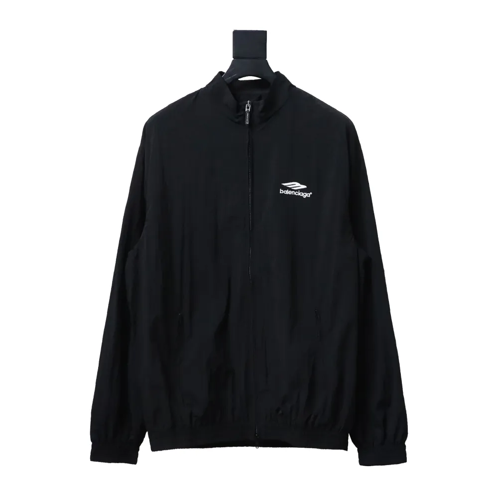 Balenciaga BLCG catwalk style 3B embroidered all black sports suit jacket