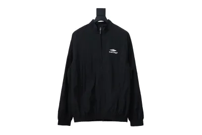  Balenciaga BLCG catwalk style 3B embroidered all black sports suit jacket 01