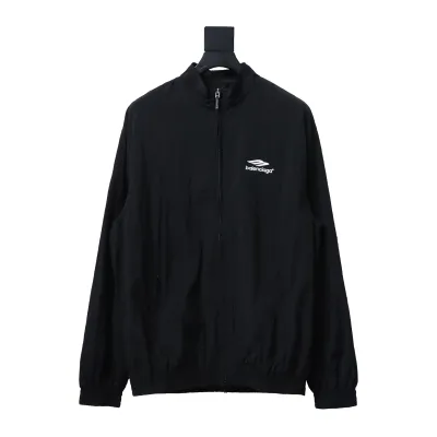 Balenciaga BLCG catwalk style 3B embroidered all black sports suit jacket 01