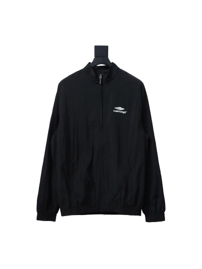  Balenciaga BLCG catwalk style 3B embroidered all black sports suit jacket 01
