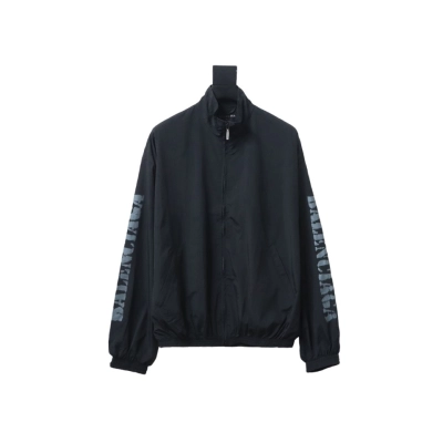 Balenciaga BLCG fuzzy letter print sports suit jacket 01