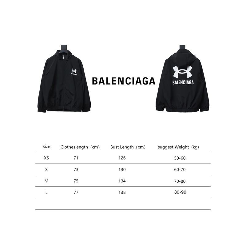 Balenciaga BLCG Under Armour co-branded sports suit jacket windbreaker jacket