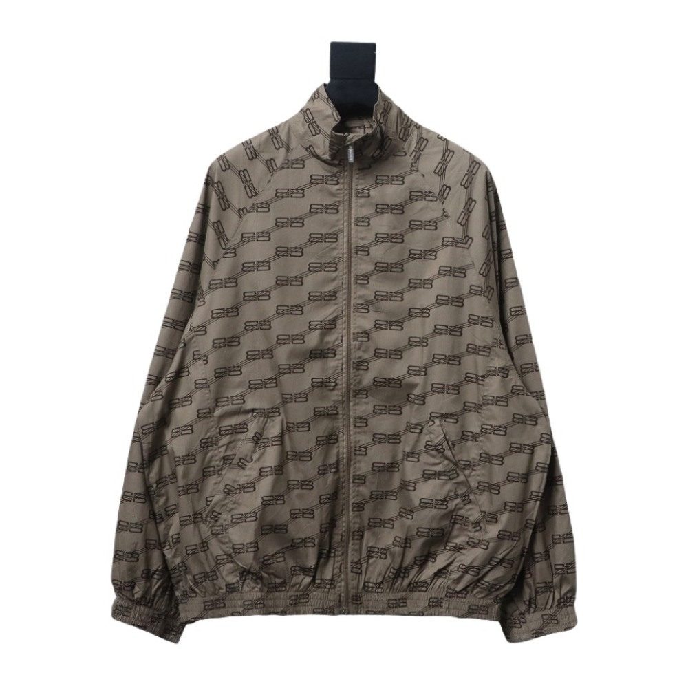 Balenciaga full LOGO stand-up collar windbreaker Jacket