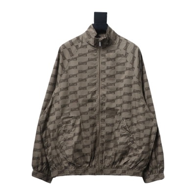  Balenciaga full LOGO stand-up collar windbreaker Jacket 01