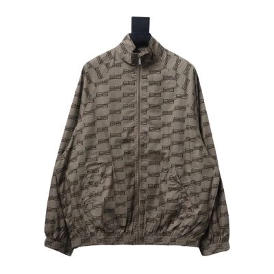 Balenciaga full LOGO stand-up collar windbreaker Jacket 01