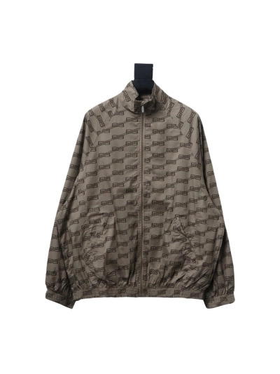  Balenciaga full LOGO stand-up collar windbreaker Jacket 01