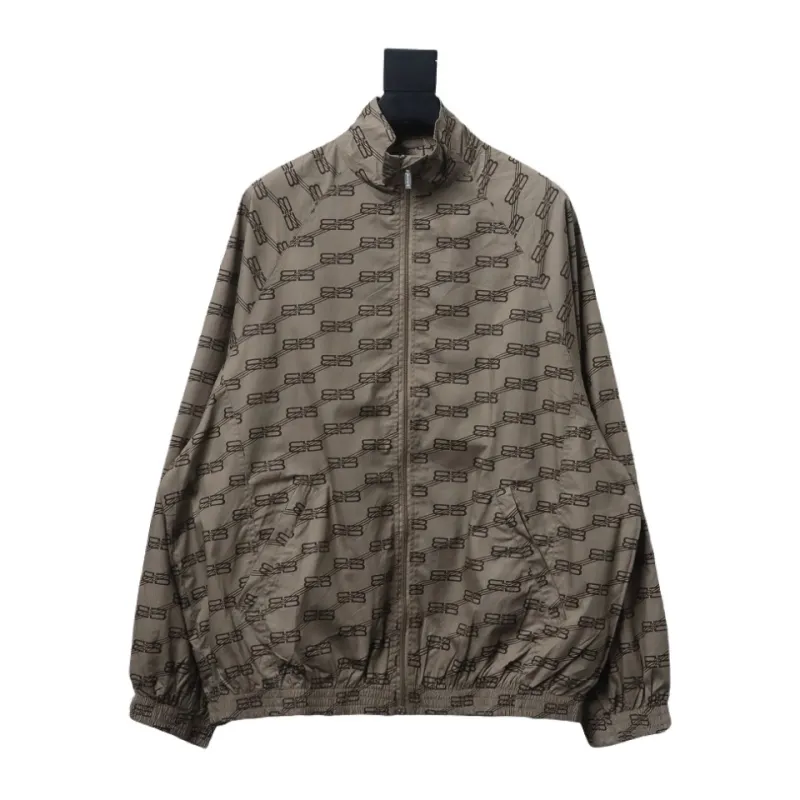 Balenciaga full LOGO stand-up collar windbreaker Jacket