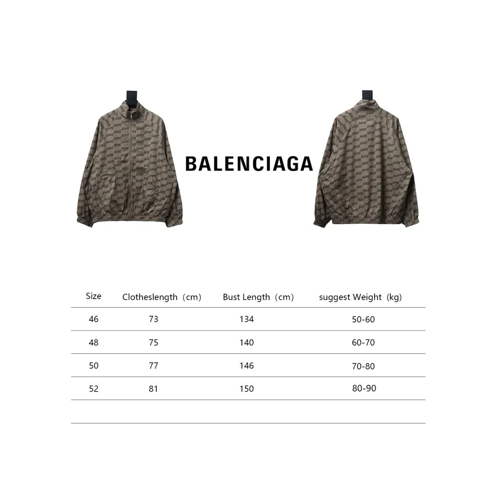 Balenciaga full LOGO stand-up collar windbreaker Jacket
