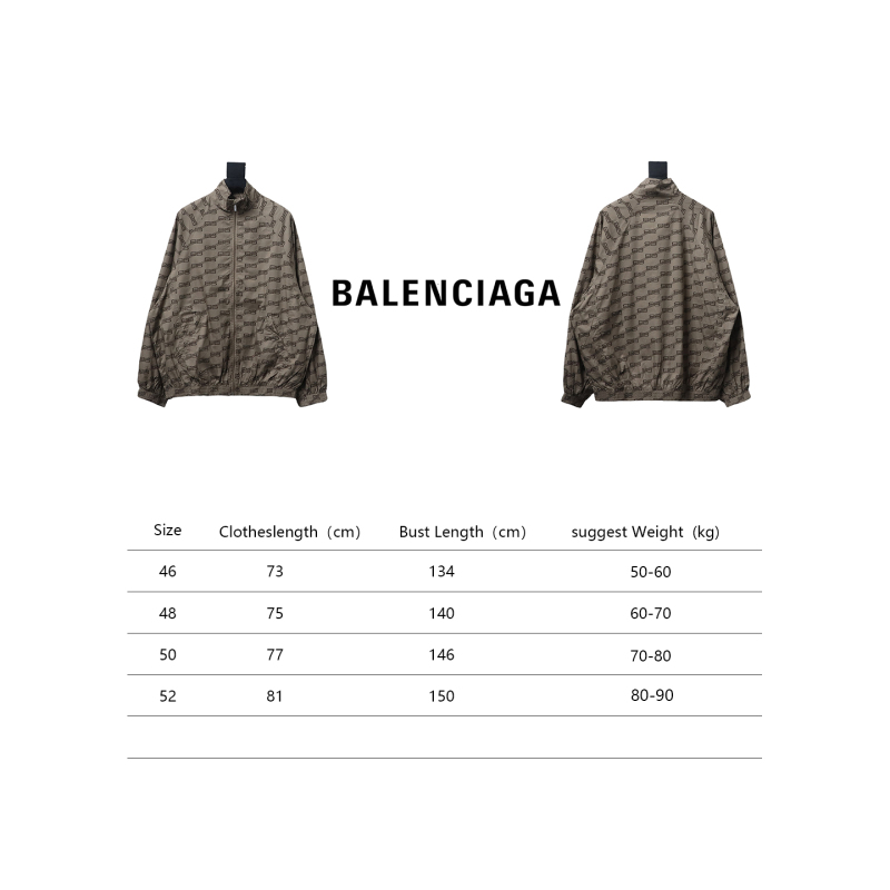 Balenciaga full LOGO stand-up collar windbreaker Jacket