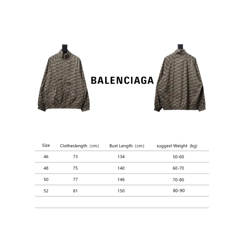 Balenciaga full LOGO stand-up collar windbreaker Jacket