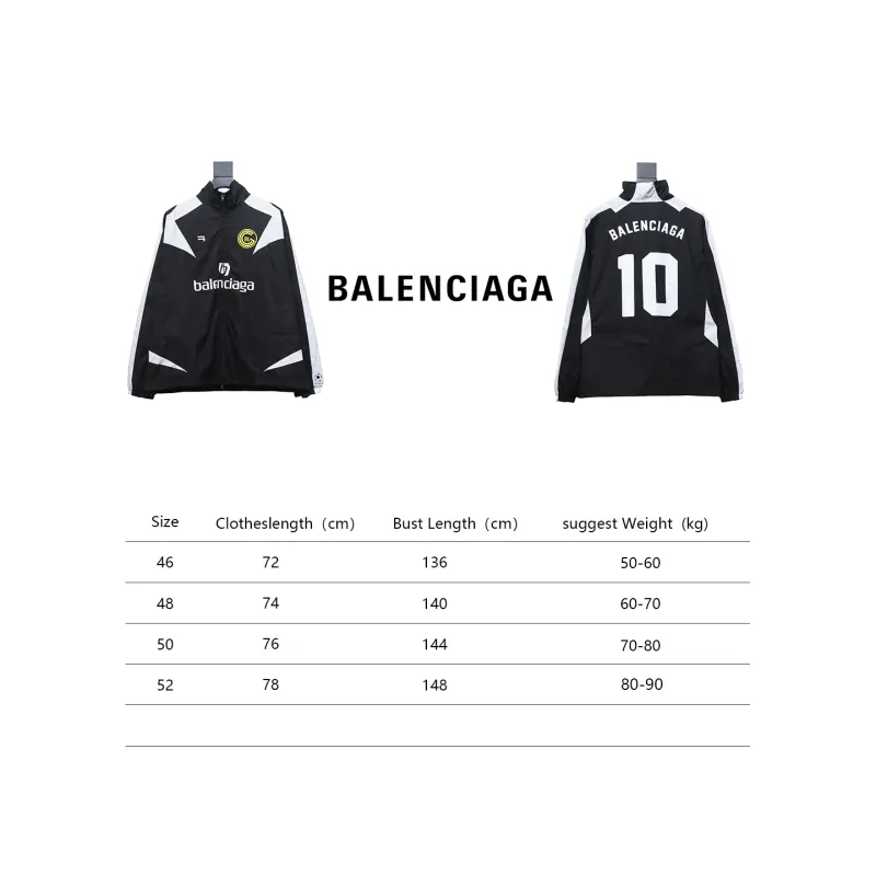 Balenciaga Manchester United black and white splicing No. 10 jacket jacket