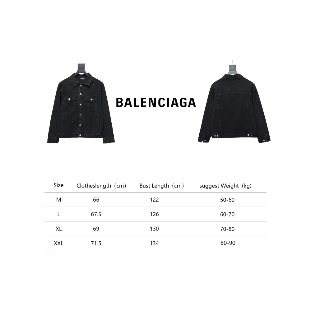 Balenciaga vintage distressed starry sky full diamond hot diamond washed denim Jacket 1