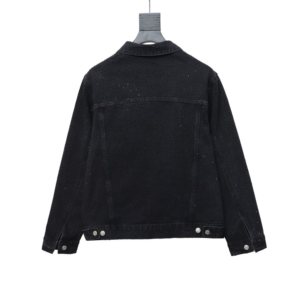  Balenciaga vintage distressed starry sky full diamond hot diamond washed denim Jacket 1