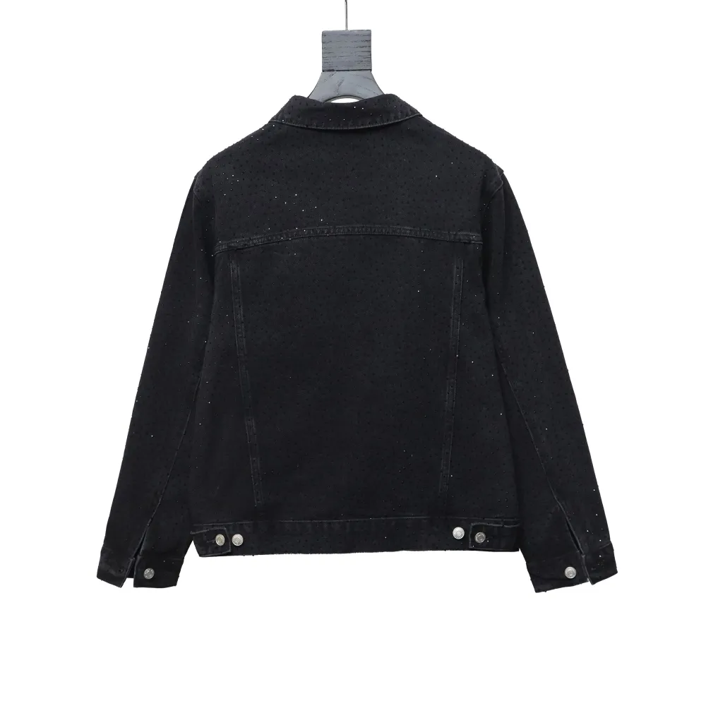 Balenciaga vintage distressed starry sky full diamond hot diamond washed denim Jacket 1