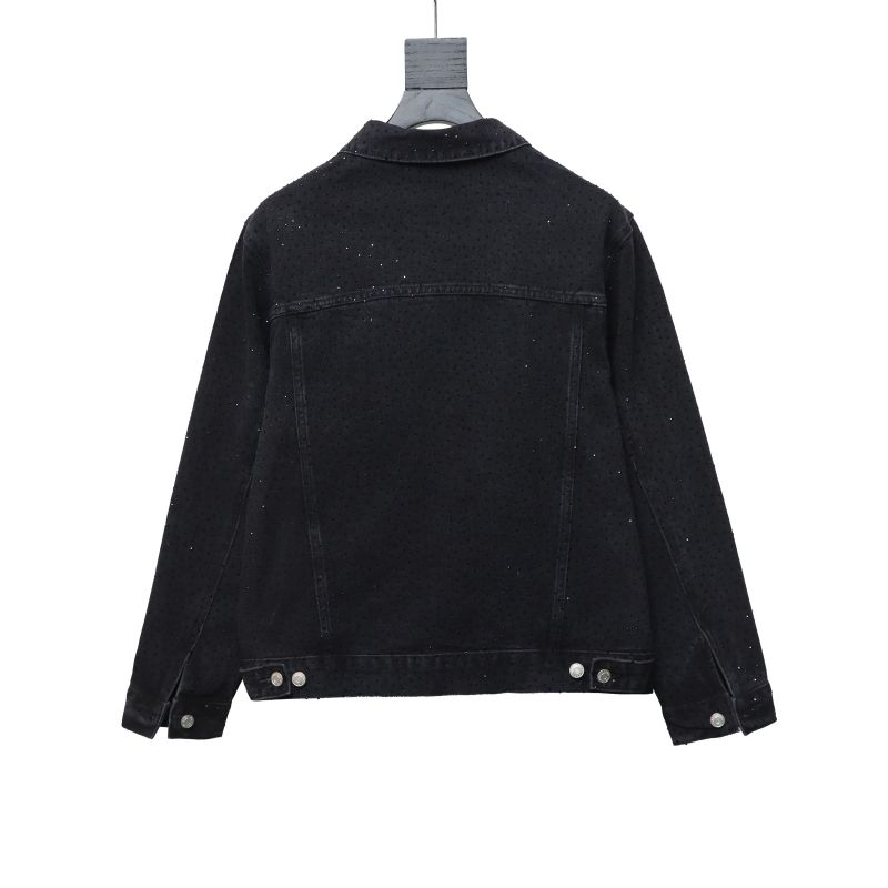  Balenciaga vintage distressed starry sky full diamond hot diamond washed denim Jacket 1