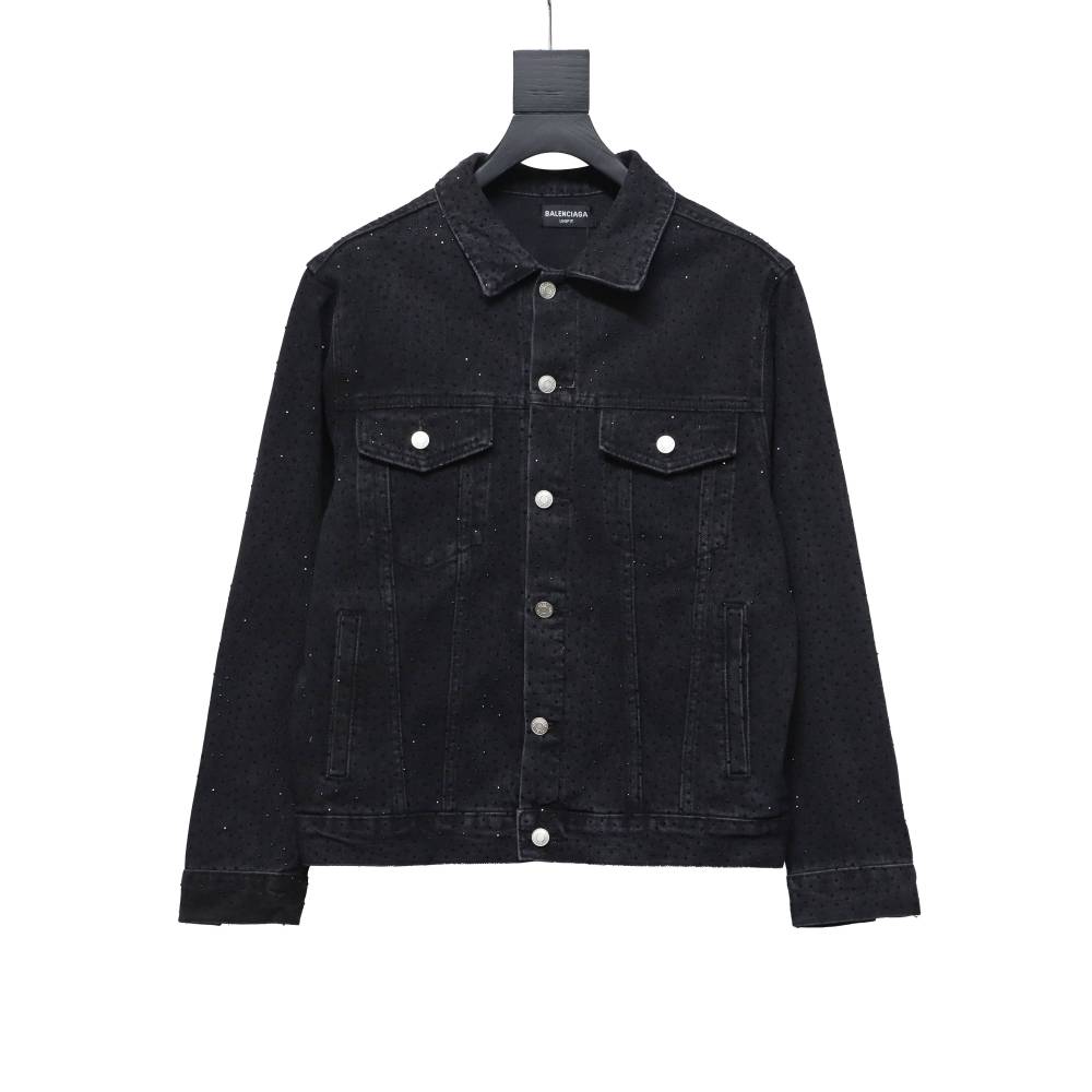  Balenciaga vintage distressed starry sky full diamond hot diamond washed denim Jacket 1