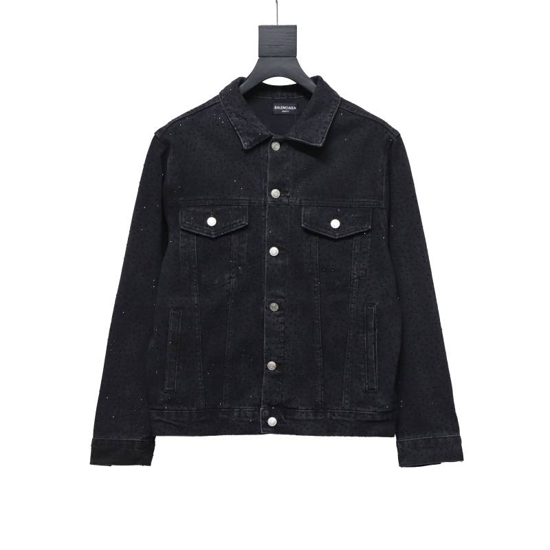  Balenciaga vintage distressed starry sky full diamond hot diamond washed denim Jacket 1