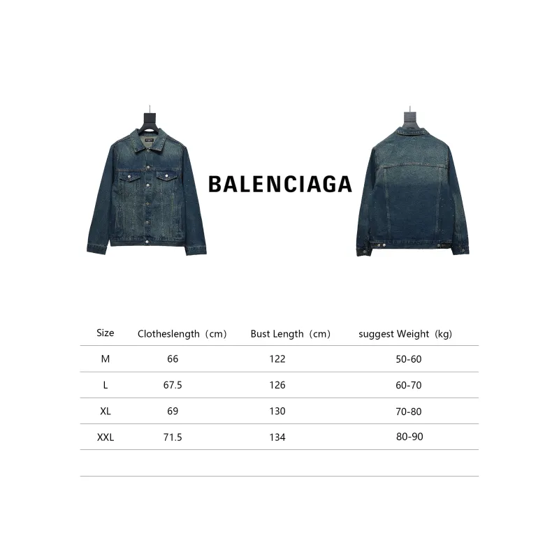 Balenciaga vintage distressed starry sky full diamond hot diamond washed denim Jacket 2