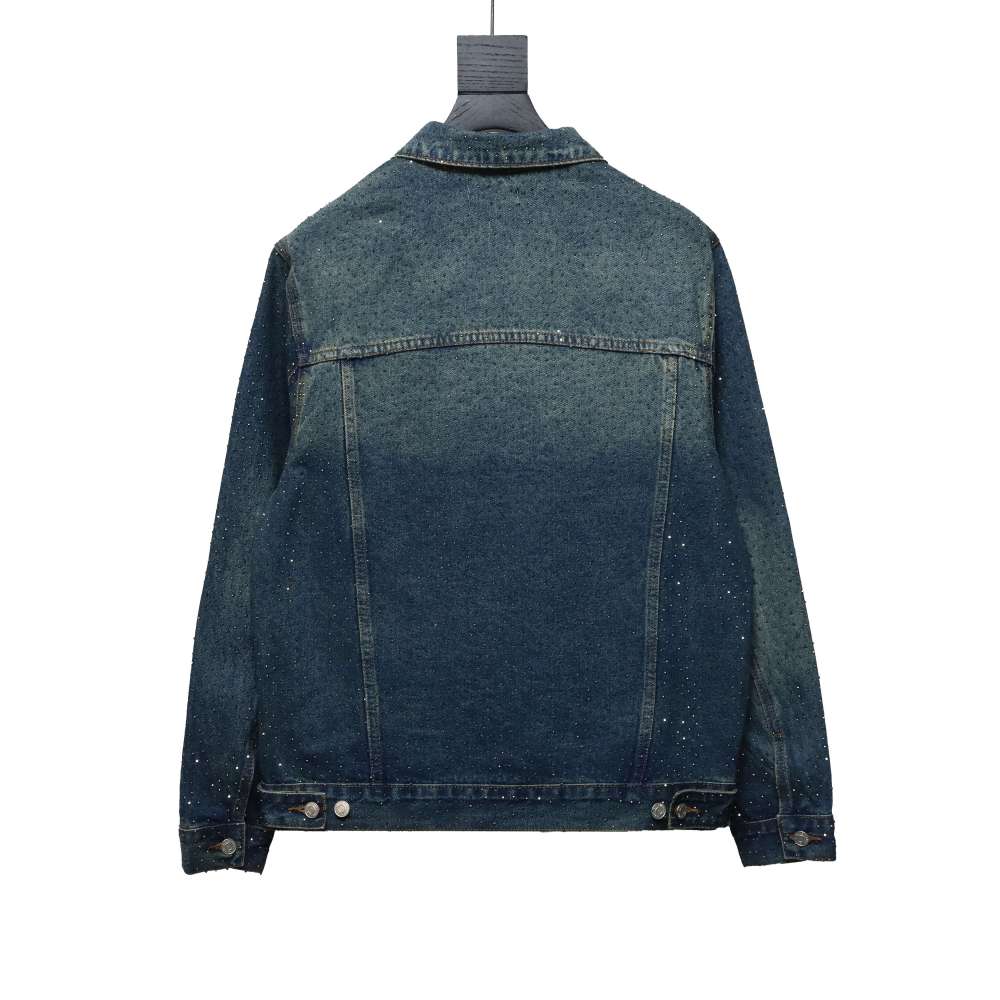 Balenciaga vintage distressed starry sky full diamond hot diamond washed denim Jacket 2