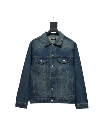  Balenciaga vintage distressed starry sky full diamond hot diamond washed denim Jacket 2 01