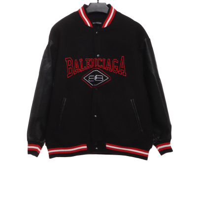  Balenciage classic double B embroidered baseball jacket 01