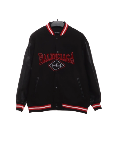 Balenciaga classic double B embroidered baseball jacket 01