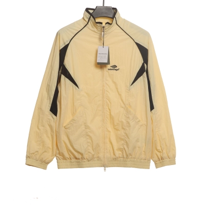 Balenciaga contrast stitching stand collar jacket 01