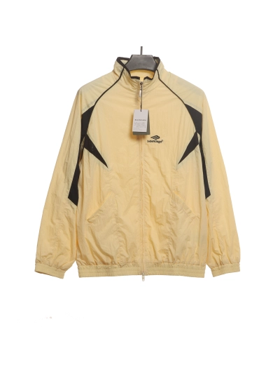 Balenciaga contrast stitching stand collar jacket 01