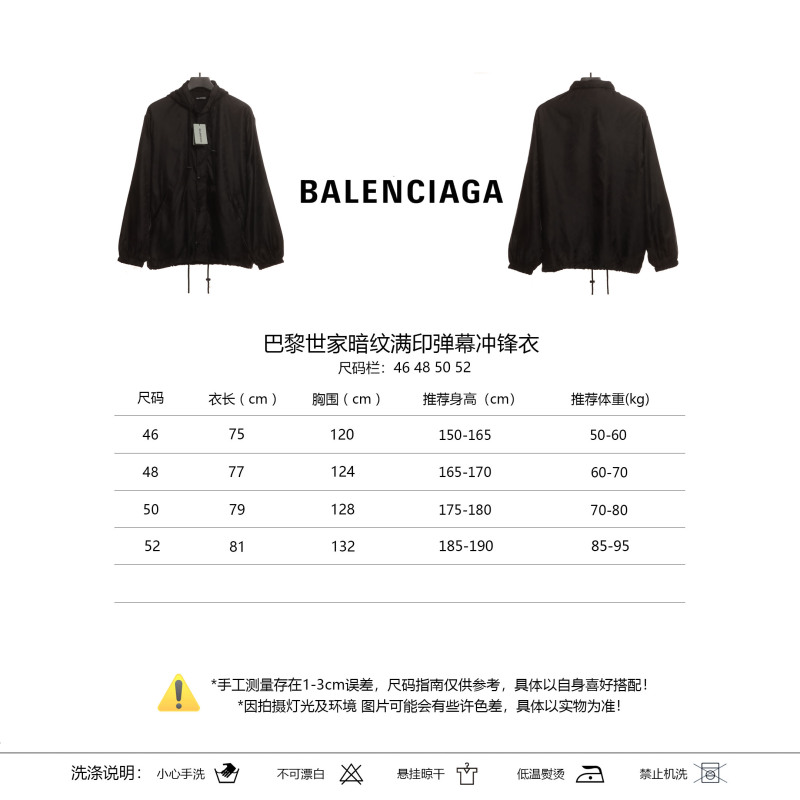  Balenciage dark pattern full print barrage Windbreaker Jacket