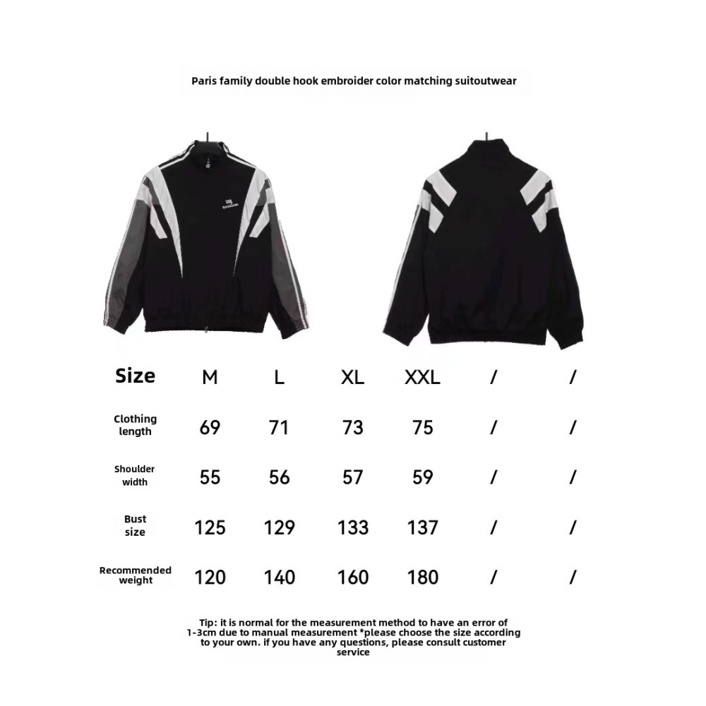  Balenciage double hook embroidered color matching suit jacket