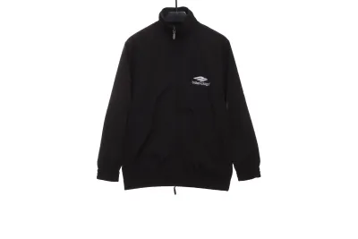 Balenciaga double hook embroidered logo zipper jacket 01