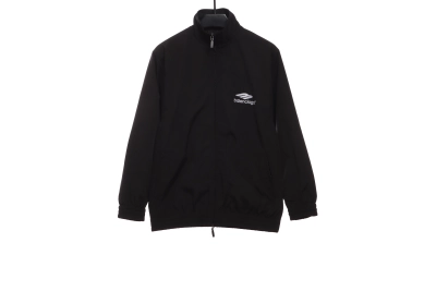 Balenciaga double hook embroidered logo zipper jacket 01