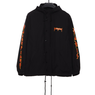  Balenciage flame double arm letter Windbreaker Jacket 01
